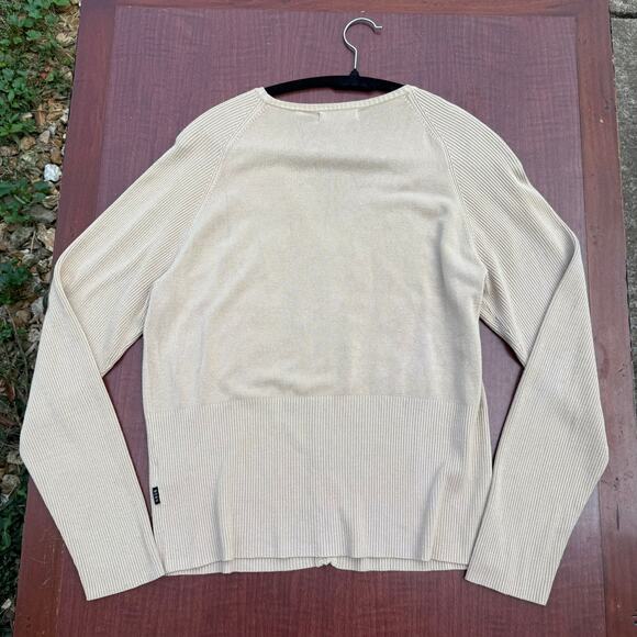 BCBG Max Azria Beige Silk Blend Embroidered Cardigan XL - Picture 8 of 8